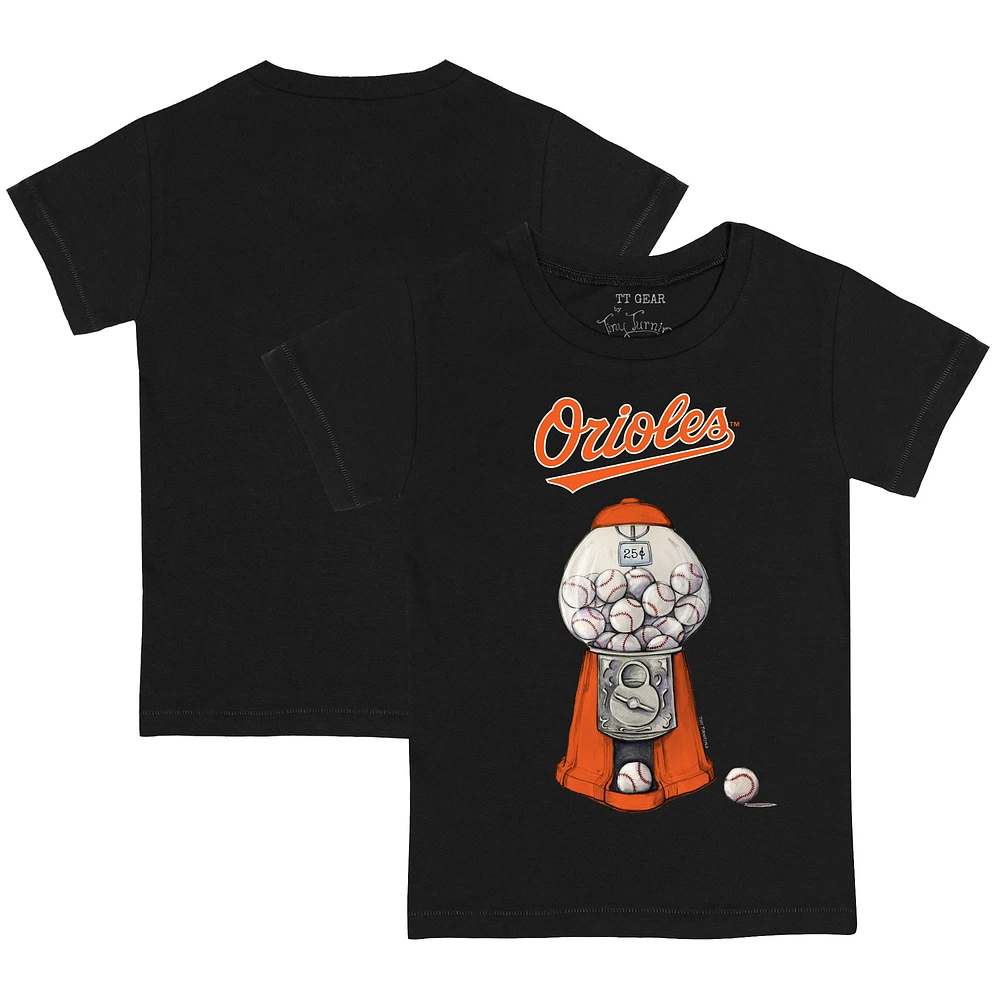 Infant Tiny Turnip Black Baltimore Orioles Gumball Machine T-Shirt