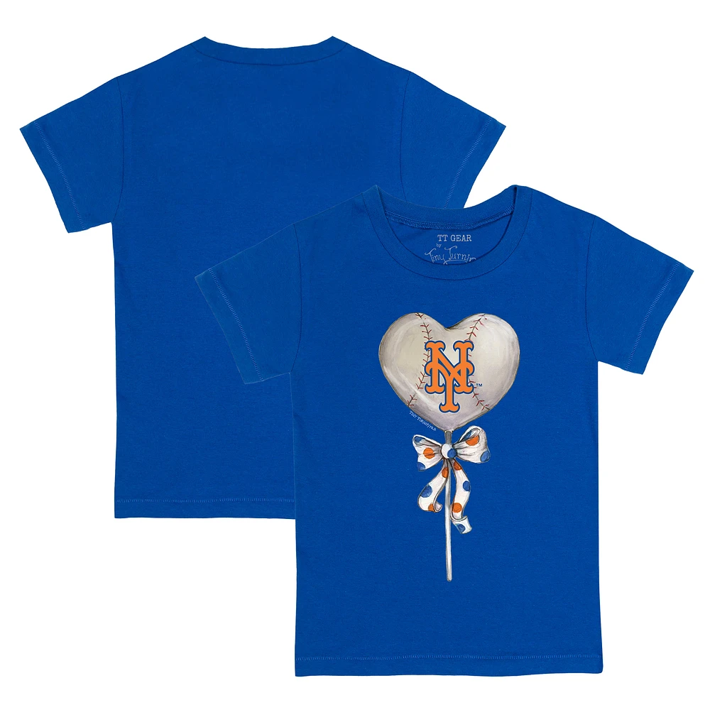 Infant Tiny Turnip Royal New York Mets Heart Lolly T-Shirt