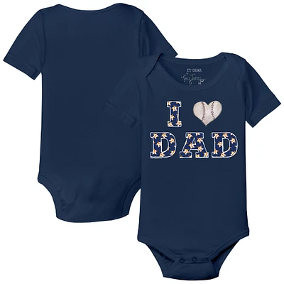 Infant Tiny Turnip Navy Houston Astros I Love Dad Bodysuit