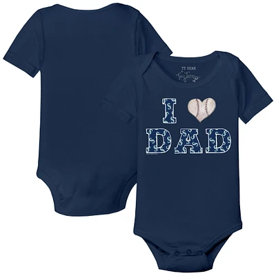 Infant Tiny Turnip Navy Seattle Mariners I Love Dad Bodysuit