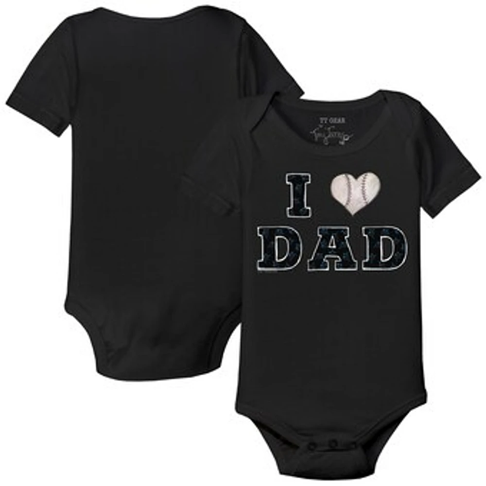Infant Tiny Turnip Black Miami Marlins I Love Dad Bodysuit
