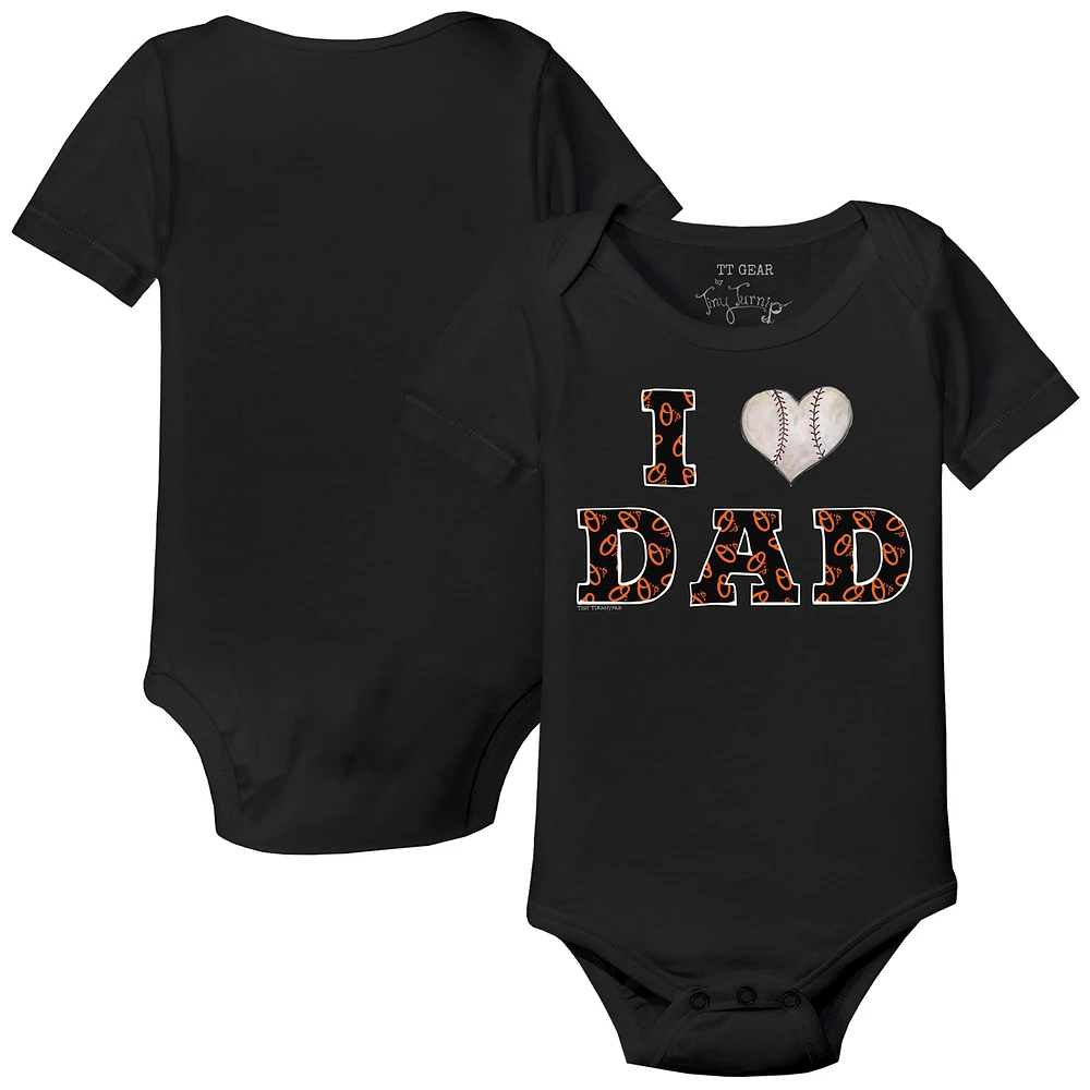 Infant Tiny Turnip Black Baltimore Orioles I Love Dad Bodysuit
