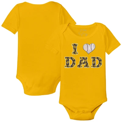 Infant Tiny Turnip Gold San Diego Padres I Love Dad Bodysuit
