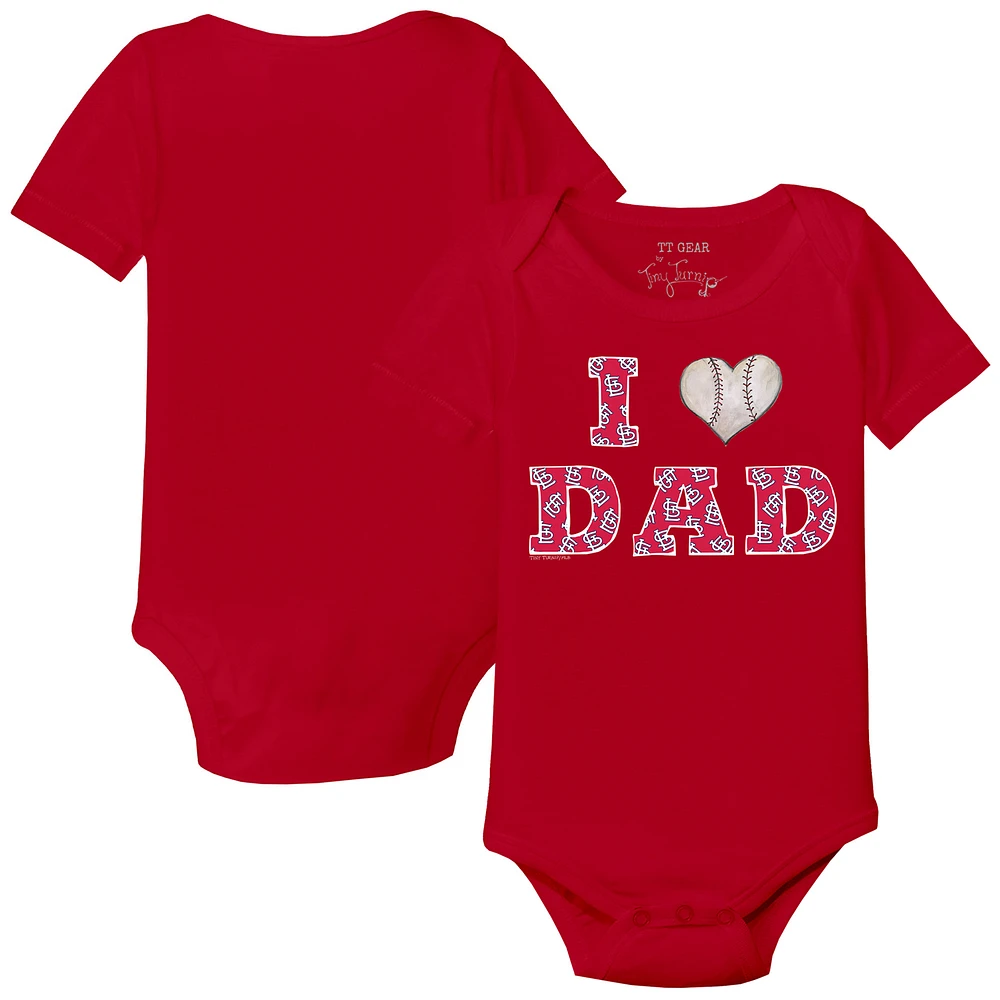 Infant Tiny Turnip Red St. Louis Cardinals I Love Dad Bodysuit