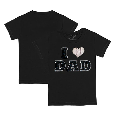 Infant Tiny Turnip Black Miami Marlins I Love Dad T-Shirt