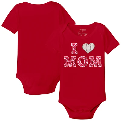 Infant Tiny Turnip Red Cincinnati Reds I Love Mom Bodysuit