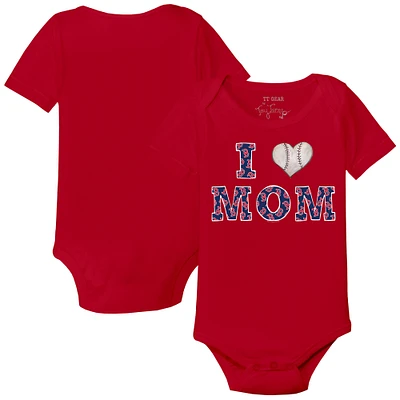 Infant Tiny Turnip Red Boston Sox I Love Mom Bodysuit
