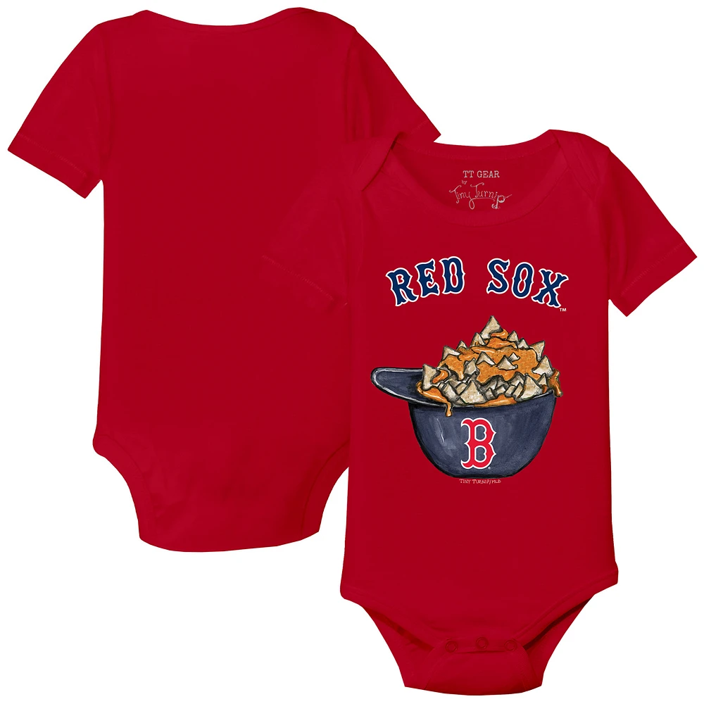 Infant Tiny Turnip Red Boston Sox Nacho Helmet Bodysuit