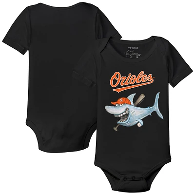 Infant Tiny Turnip Black Baltimore Orioles Shark Bodysuit