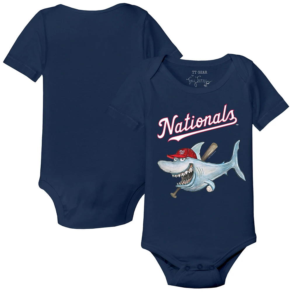 Infant Tiny Turnip Navy Washington Nationals Shark Bodysuit