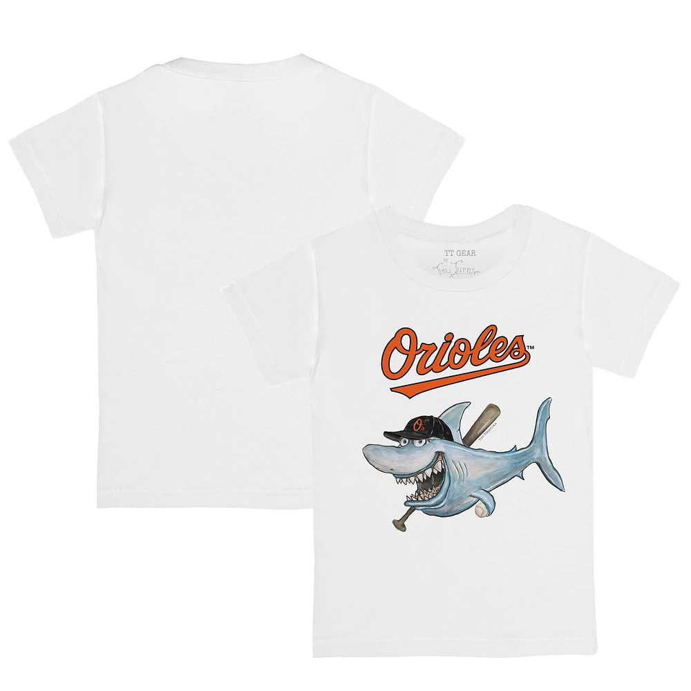 Infant Tiny Turnip White Baltimore Orioles Shark Team T-Shirt