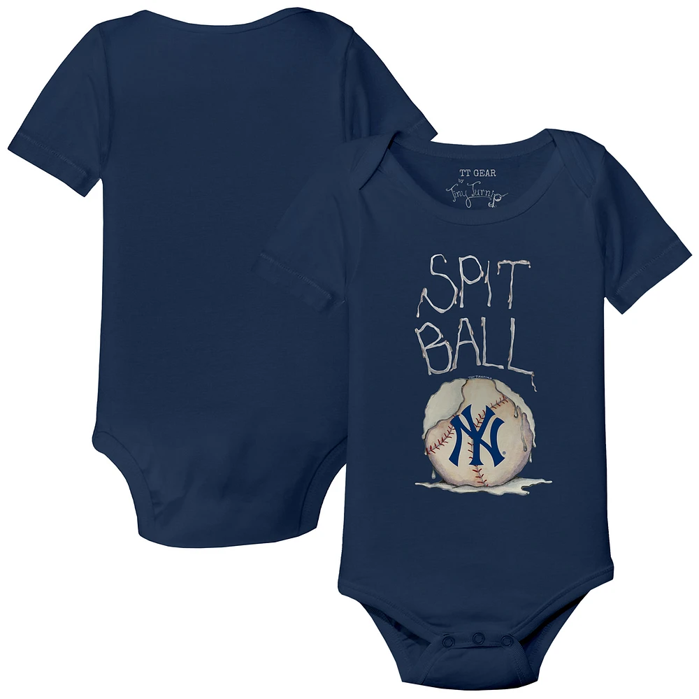 Infant Tiny Turnip Navy New York Yankees Spit Ball Bodysuit