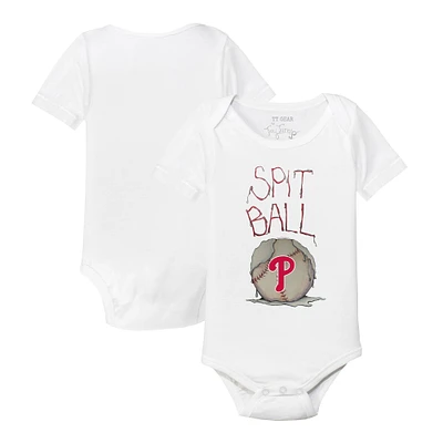 Infant Tiny Turnip White Philadelphia Phillies Spit Ball Bodysuit