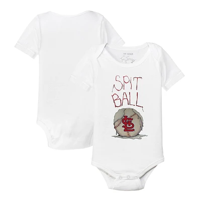 Infant Tiny Turnip White St. Louis Cardinals Spit Ball Bodysuit