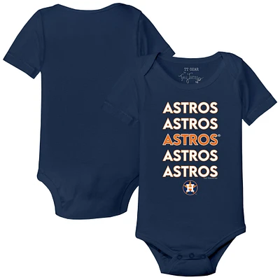 Infant Tiny Turnip Navy Houston Astros Stacked Bodysuit