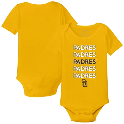 Infant Tiny Turnip Gold San Diego Padres Stacked Bodysuit