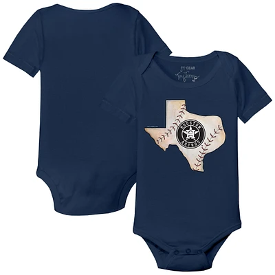Infant Tiny Turnip Navy Houston Astros State Outline Bodysuit