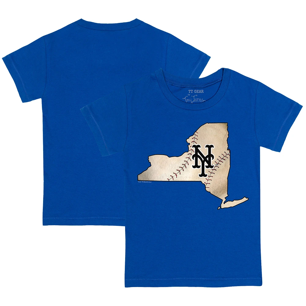 Infant Tiny Turnip Royal New York Mets State Outline T-Shirt