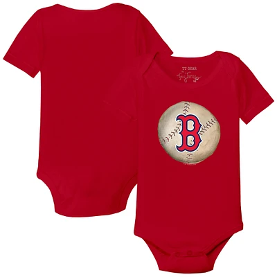 Infant Tiny Turnip Red Boston Sox Stitched Baseball Bodysuit