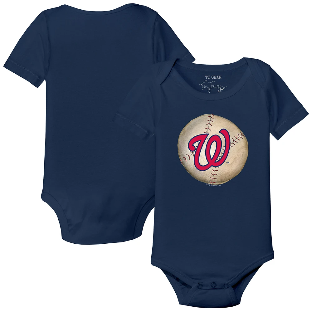 Infant Tiny Turnip Navy Washington Nationals Stitched Baseball Bodysuit