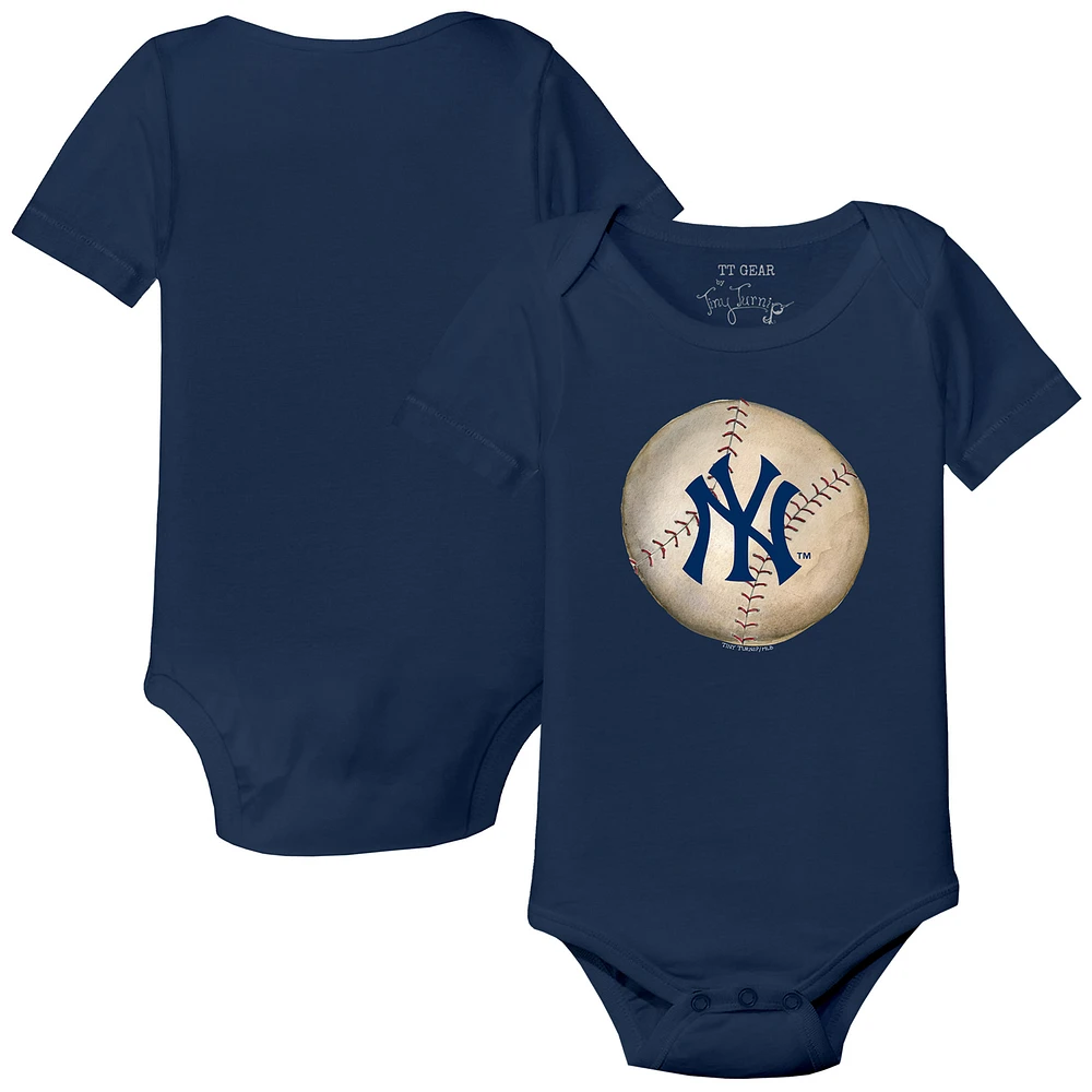 Infant Tiny Turnip Navy New York Yankees Stitched Baseball Bodysuit