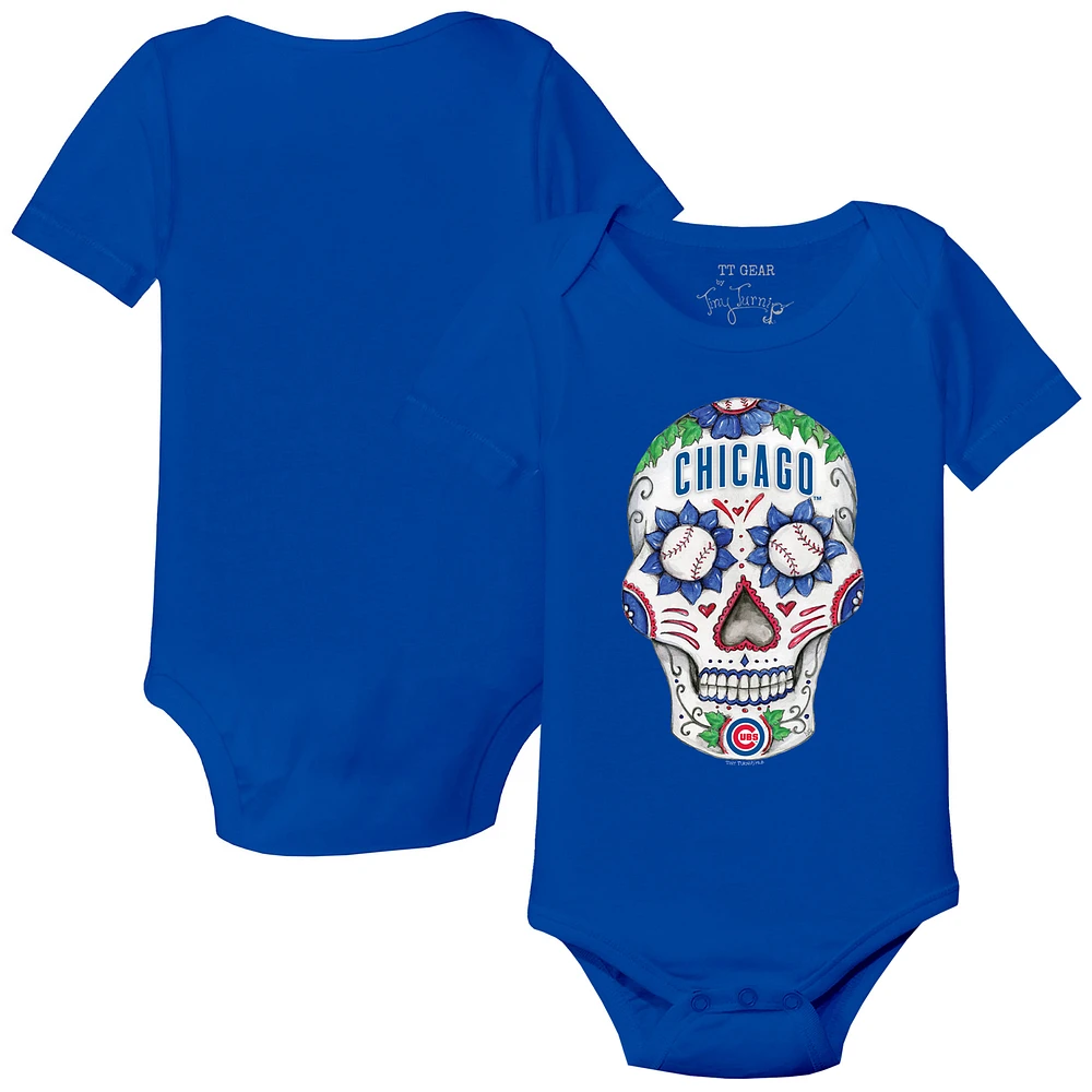 Infant Tiny Turnip Royal Chicago Cubs Sugar Skull Bodysuit
