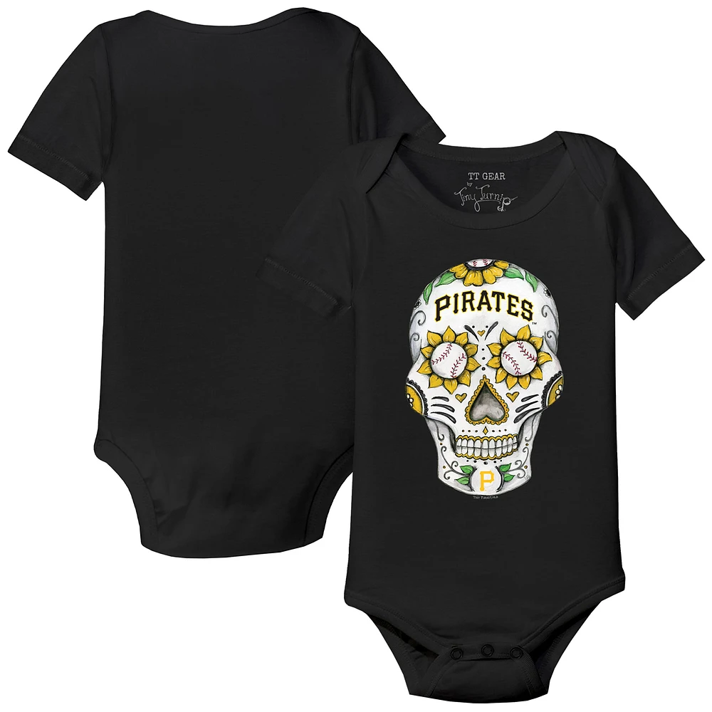 Infant Tiny Turnip Black Pittsburgh Pirates Sugar Skull Bodysuit