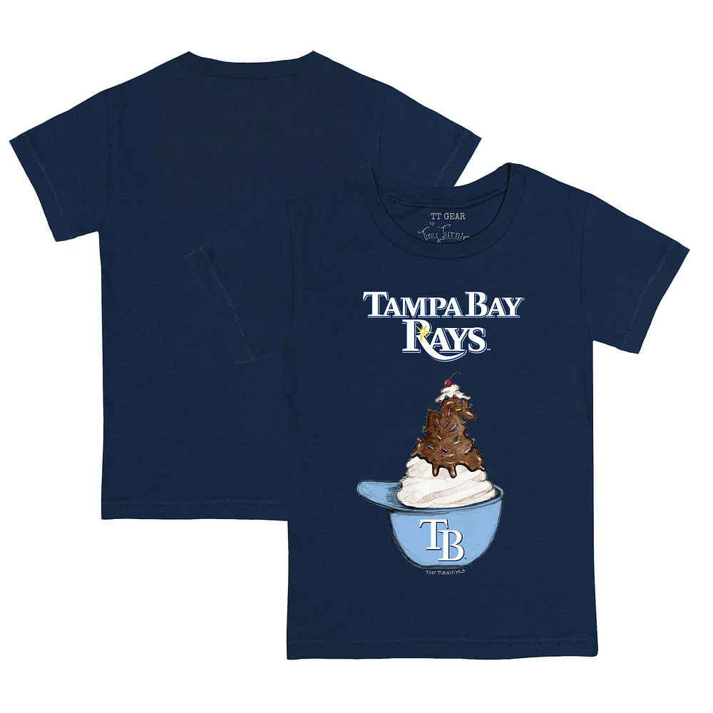 Infant Tiny Turnip Navy Tampa Bay Rays Sundae Helmet T-Shirt