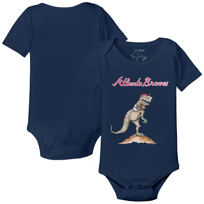 Infant Tiny Turnip Navy Atlanta Braves TT Rex Bodysuit