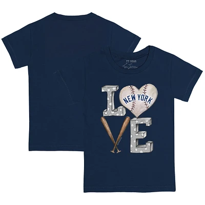 Toddler Tiny Turnip Navy New York Yankees Baseball Love T-Shirt