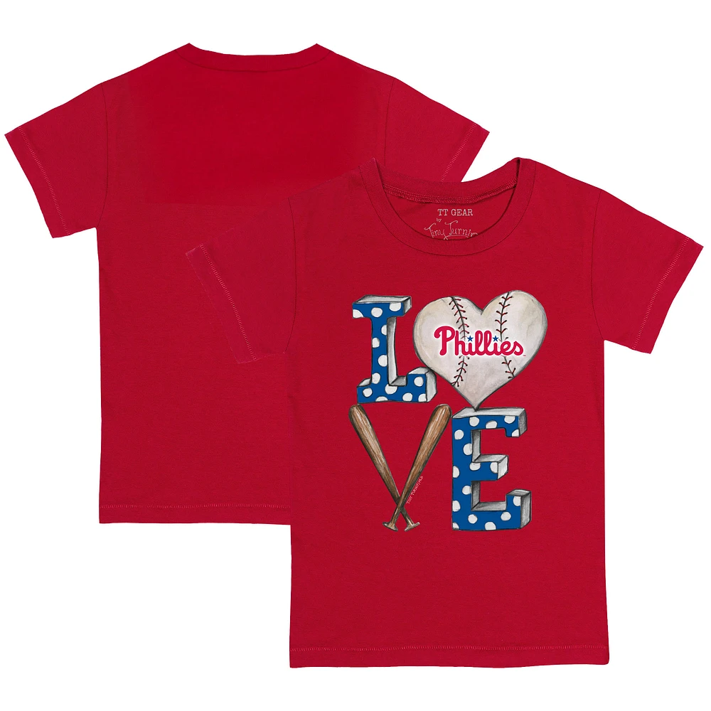 Toddler Tiny Turnip Red Philadelphia Phillies Baseball Love T-Shirt