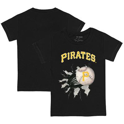 Toddler Tiny Turnip Black Pittsburgh Pirates Baseball Tear T-Shirt