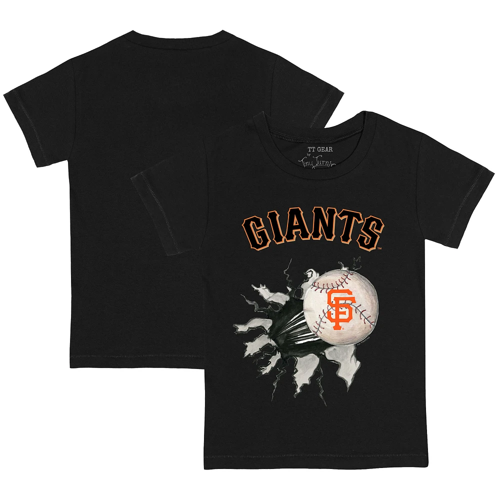 Toddler Tiny Turnip Black San Francisco Giants Baseball Tear T-Shirt