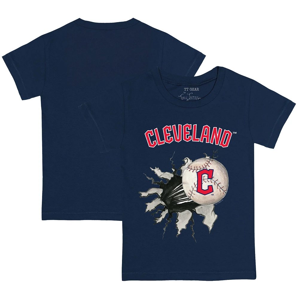 Toddler Tiny Turnip Navy Cleveland Guardians Baseball Tear T-Shirt