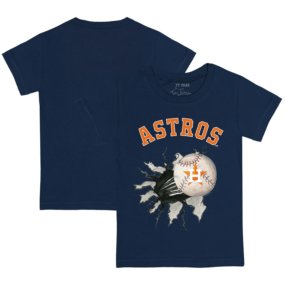 Toddler Tiny Turnip Navy Houston Astros Baseball Tear T-Shirt