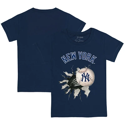 Toddler Tiny Turnip Navy New York Yankees Baseball Tear T-Shirt