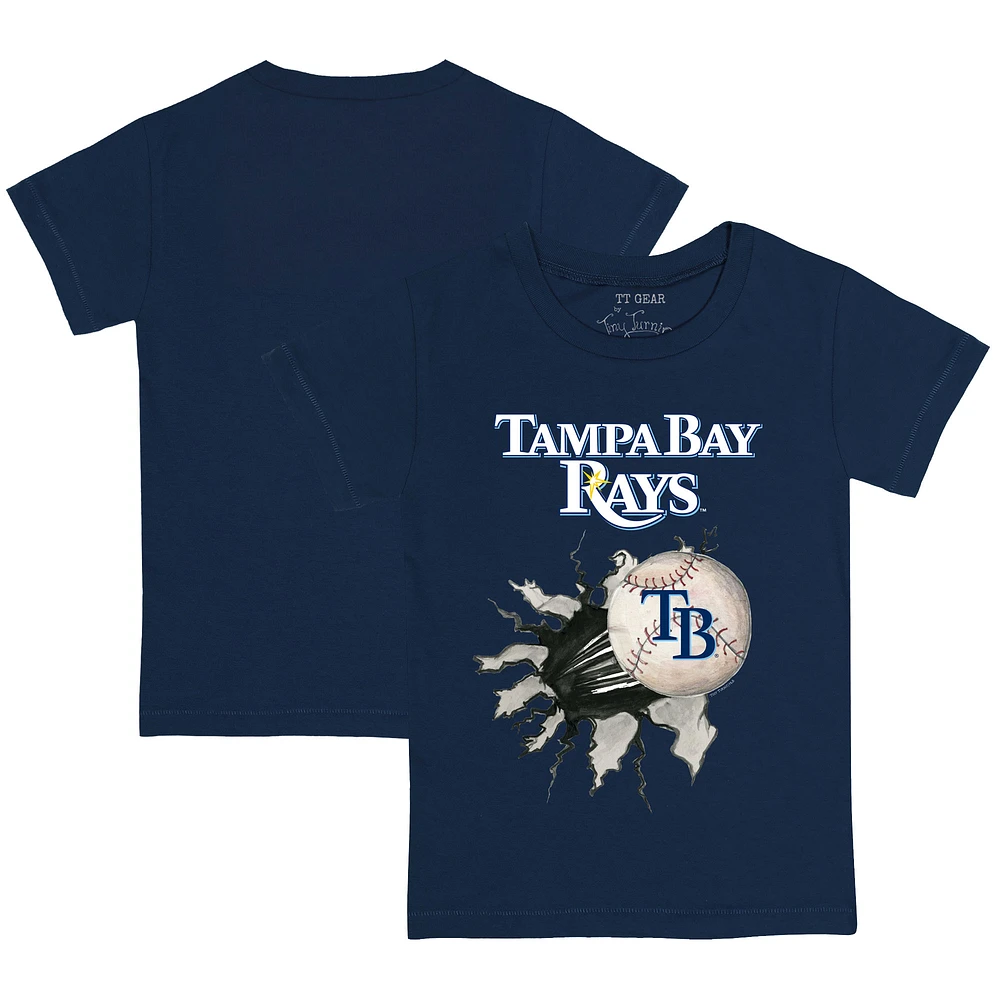 Toddler Tiny Turnip Navy Tampa Bay Rays Baseball Tear T-Shirt