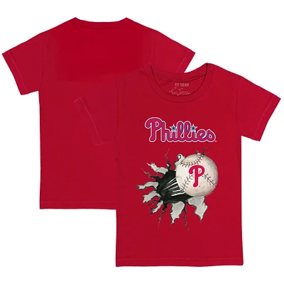 Toddler Tiny Turnip Red Philadelphia Phillies Baseball Tear T-Shirt
