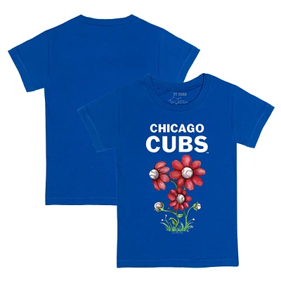 Toddler Tiny Turnip Royal Chicago Cubs Blooming Baseballs T-Shirt
