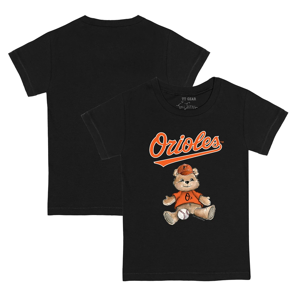 Toddler Tiny Turnip Black Baltimore Orioles Teddy Boy T-Shirt