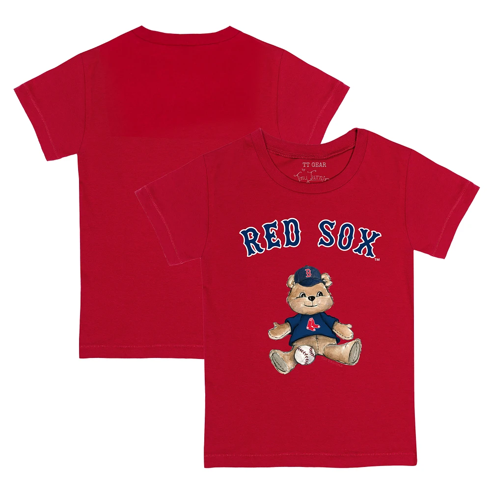 Toddler Tiny Turnip Red Boston Sox Teddy Boy T-Shirt