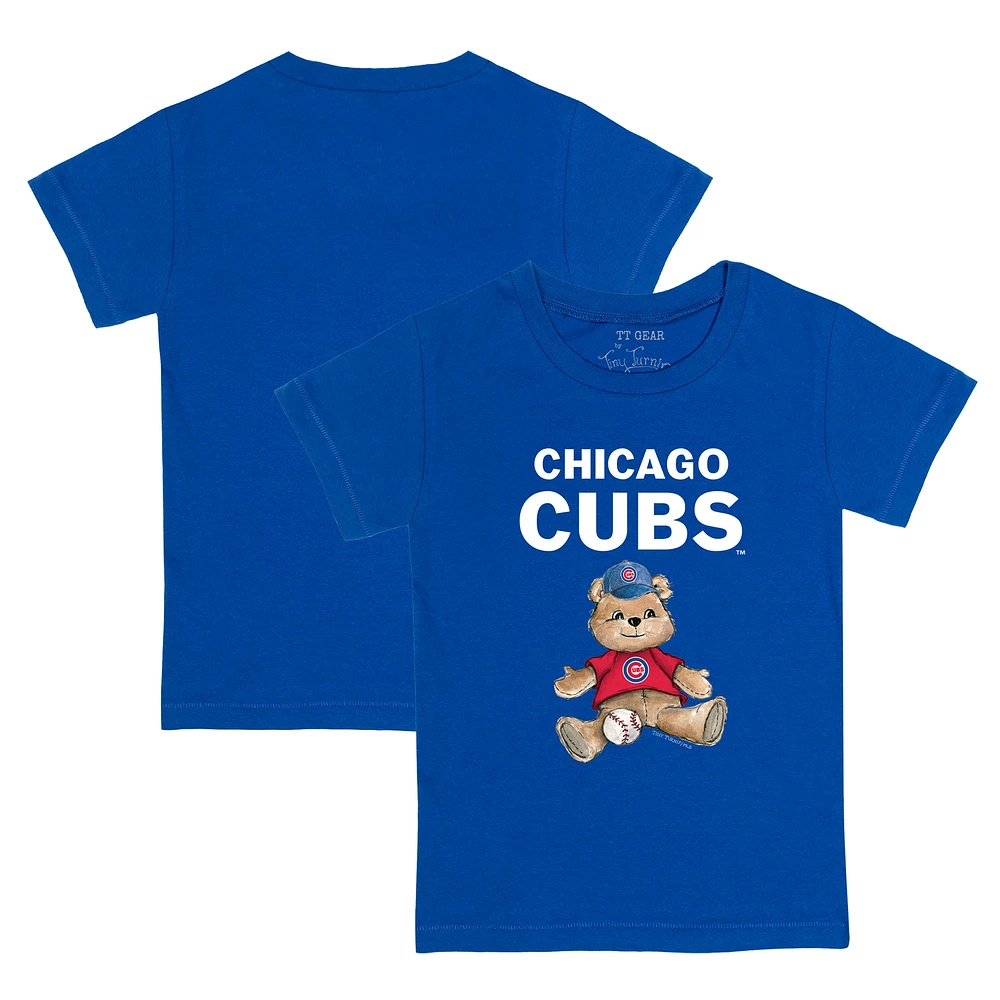 Toddler Tiny Turnip Royal Chicago Cubs Teddy Boy T-Shirt