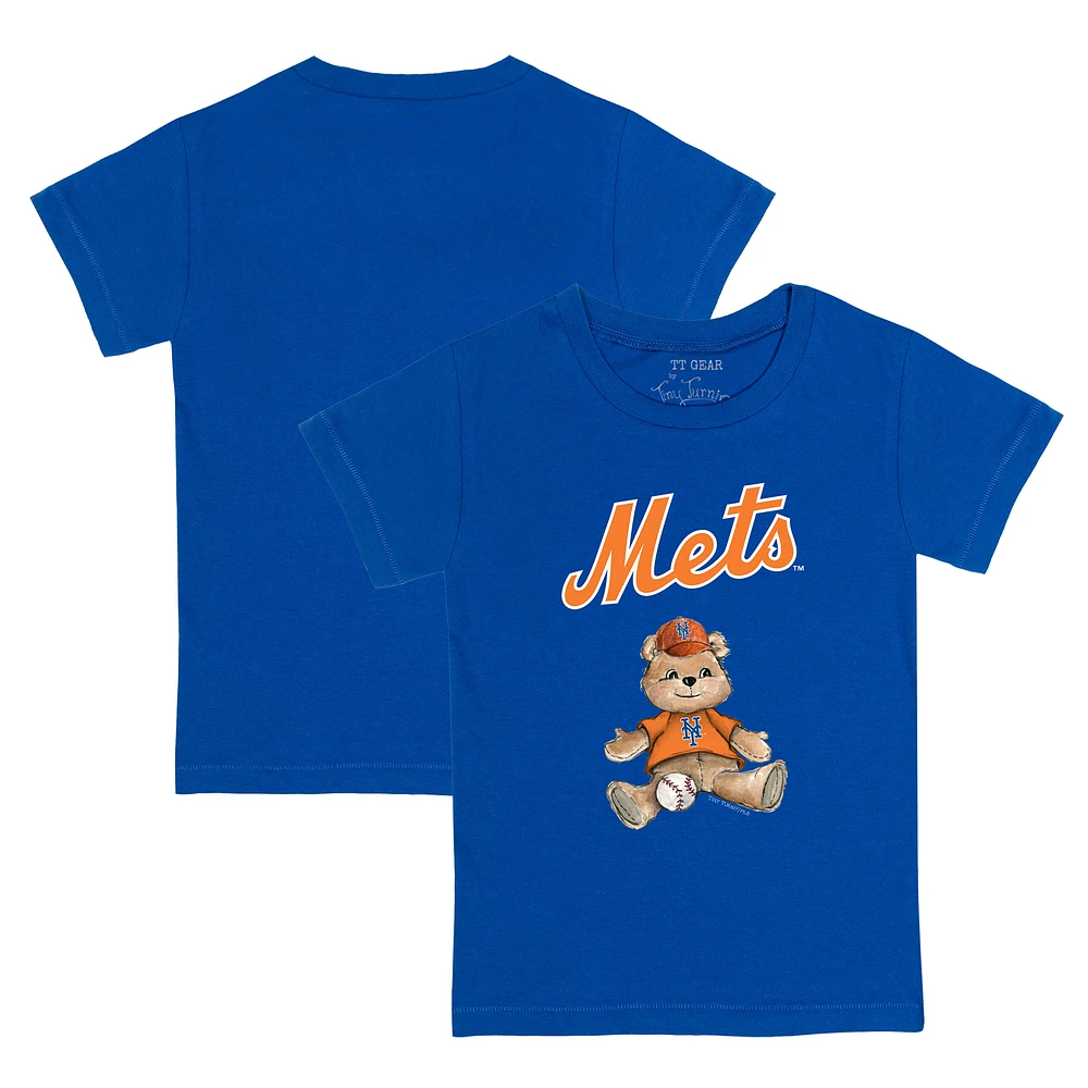 Toddler Tiny Turnip Royal New York Mets Teddy Boy T-Shirt