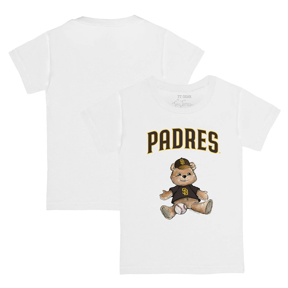 Toddler Tiny Turnip White San Diego Padres Teddy Boy T-Shirt