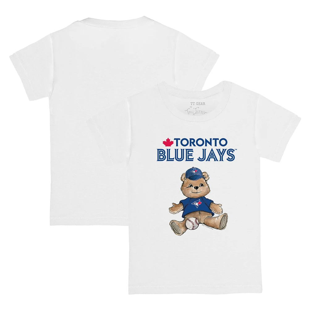 Toddler Tiny Turnip White Toronto Blue Jays Teddy Boy T-Shirt