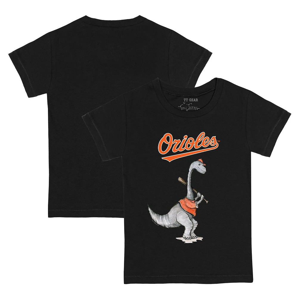 Toddler Tiny Turnip Black Baltimore Orioles Bronto T-Shirt