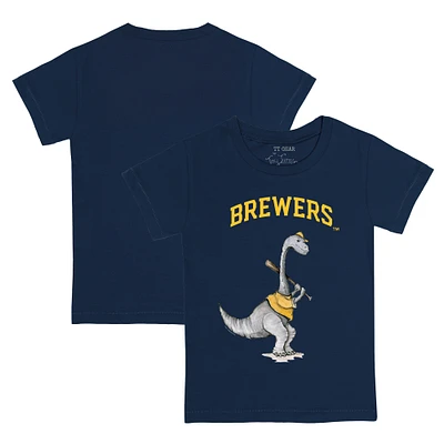 Toddler Tiny Turnip Navy Milwaukee Brewers Bronto T-Shirt