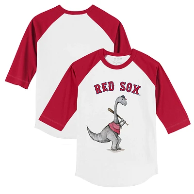Toddler Tiny Turnip White/Red Boston Red Sox Bronto 3/4-Sleeve Raglan T-Shirt