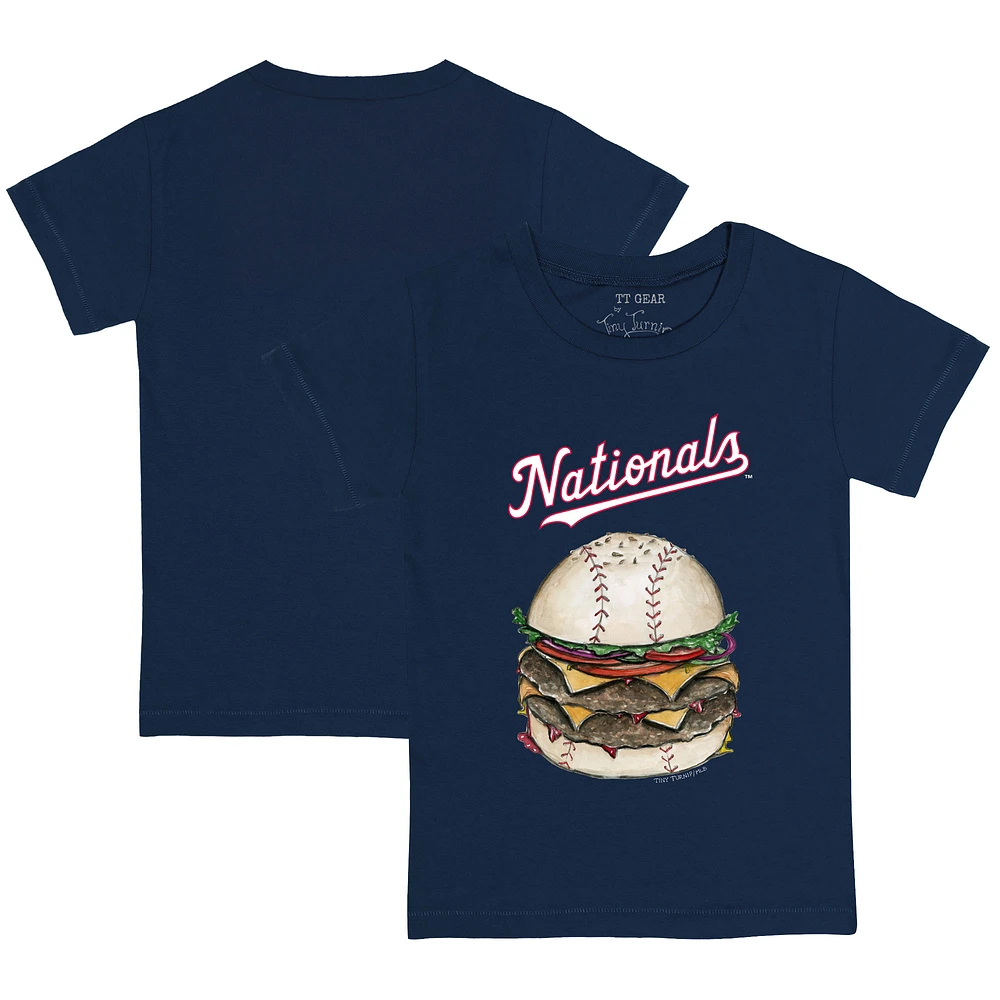 Toddler Tiny Turnip Navy Washington Nationals Burger T-Shirt