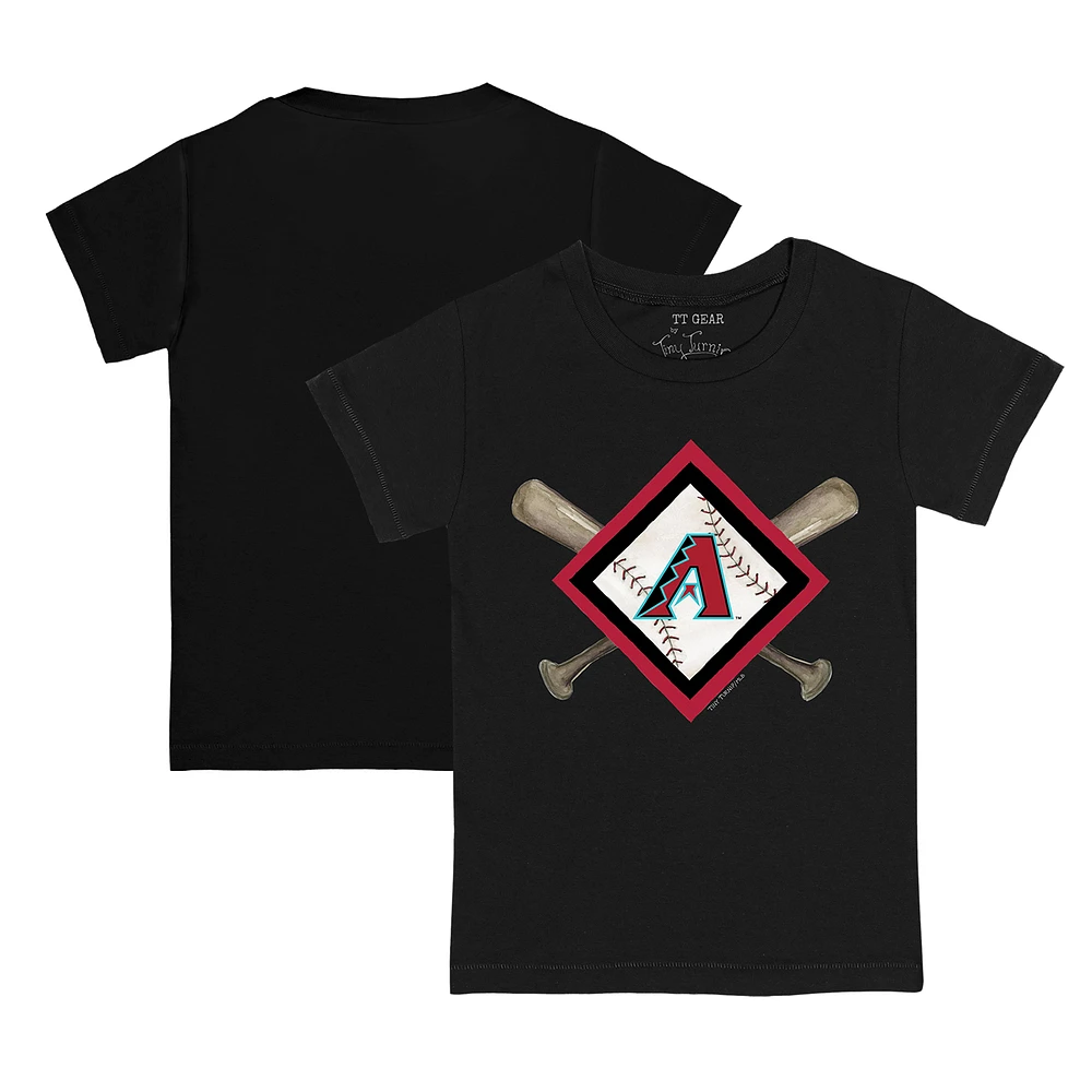 Toddler Tiny Turnip Black Arizona Diamondbacks Diamond Cross Bats T-Shirt